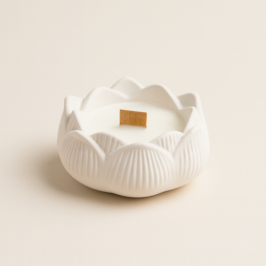 Lotus Petal Candle White