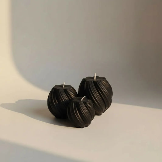 Spiral Dream Candle Set Black