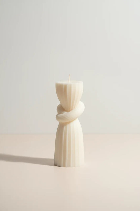 Entwined Candle Ivory