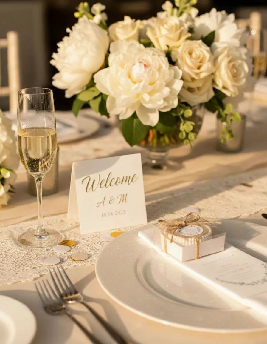 Handmade Jesmonite wedding Souvenirs and custom baby shower souvenirs for intimate personal celebrations.