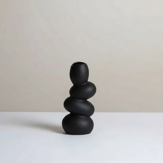 Handmade Souvenir Pebble Vase Black By ideal Design Lebanon 