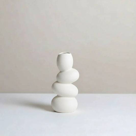 Handmade Souvenir Pebble Vase White By ideal Design Lebanon 