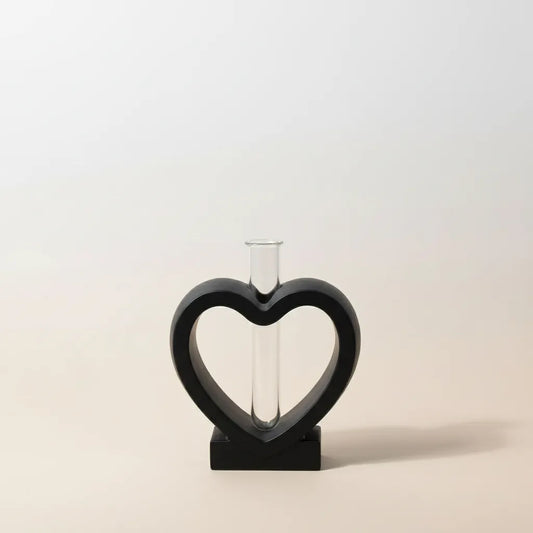 Handmade Souvenir Love Tube Jesmonite Vase Black